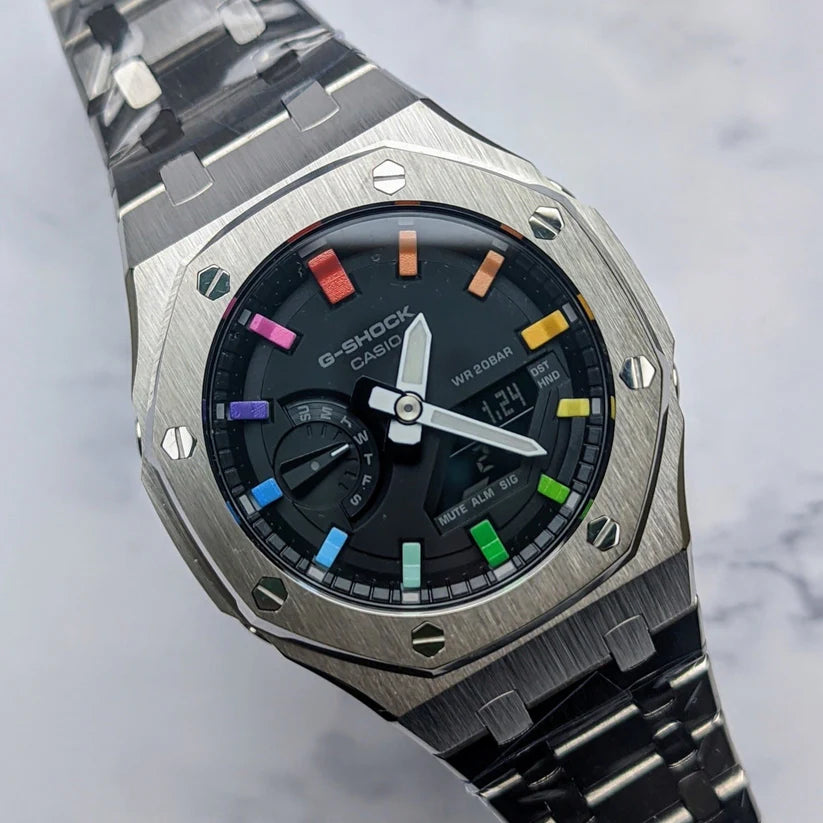 Modified Casio G-Shock with Rainbow Dial