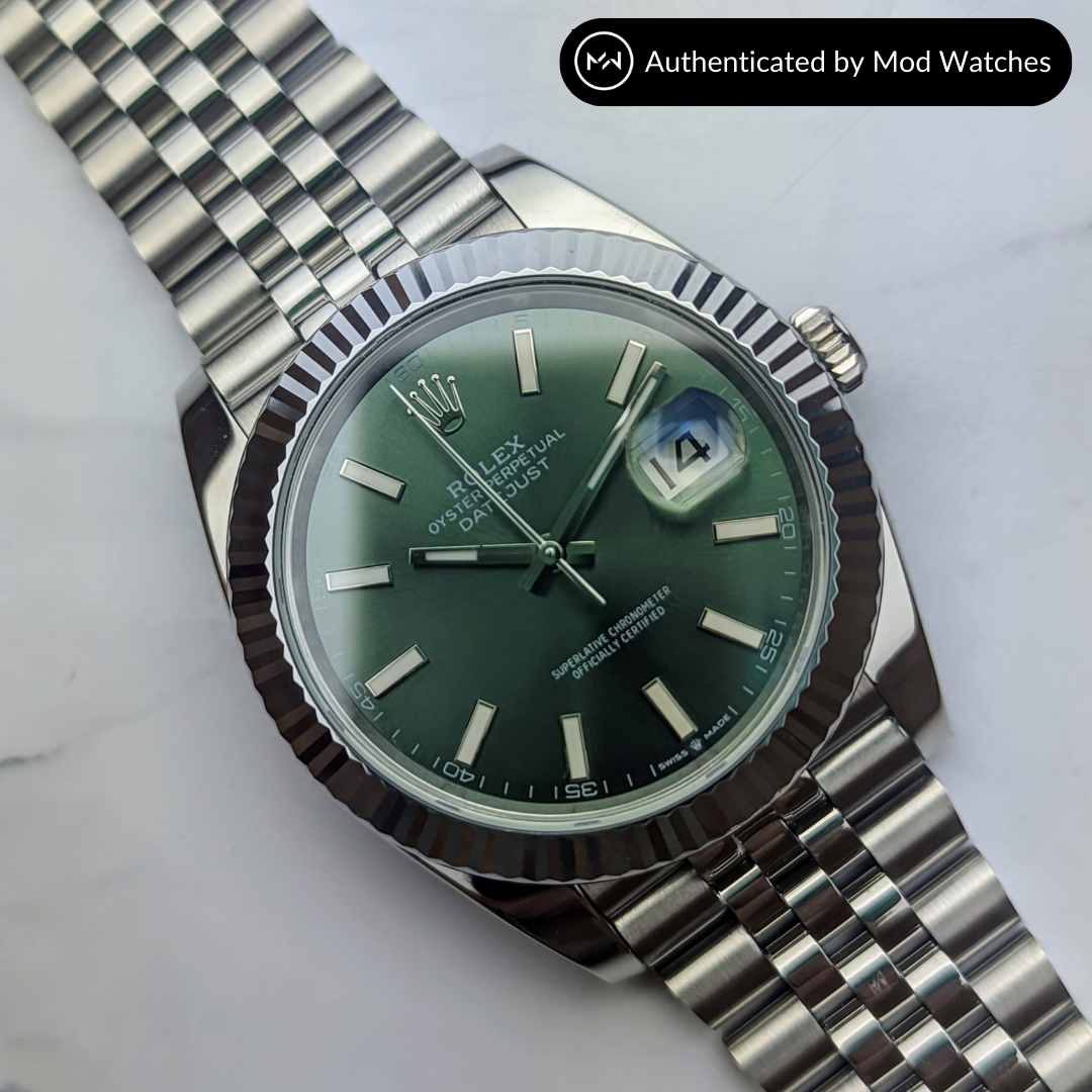 Rolex Datejust 41 Stainless Steel on Jubilee Bracelet - Mint Green