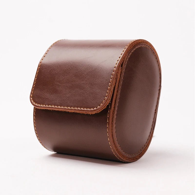 Leather Watch Roll Brown Leather - Q Wrist - Modified Watches