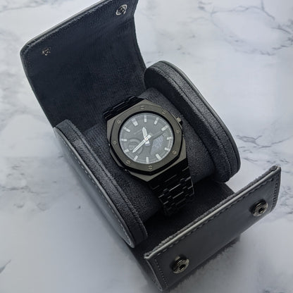 Leather Watch Roll Grey - Q Wrist - Modified Watches