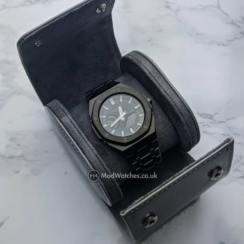Leather Watch Roll Grey - Q Wrist - Modified Watches