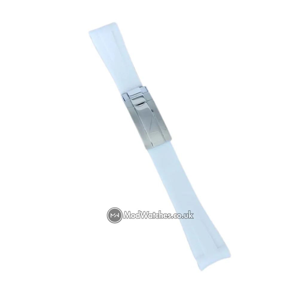 Premium Oyster Flex Rubber Strap White
