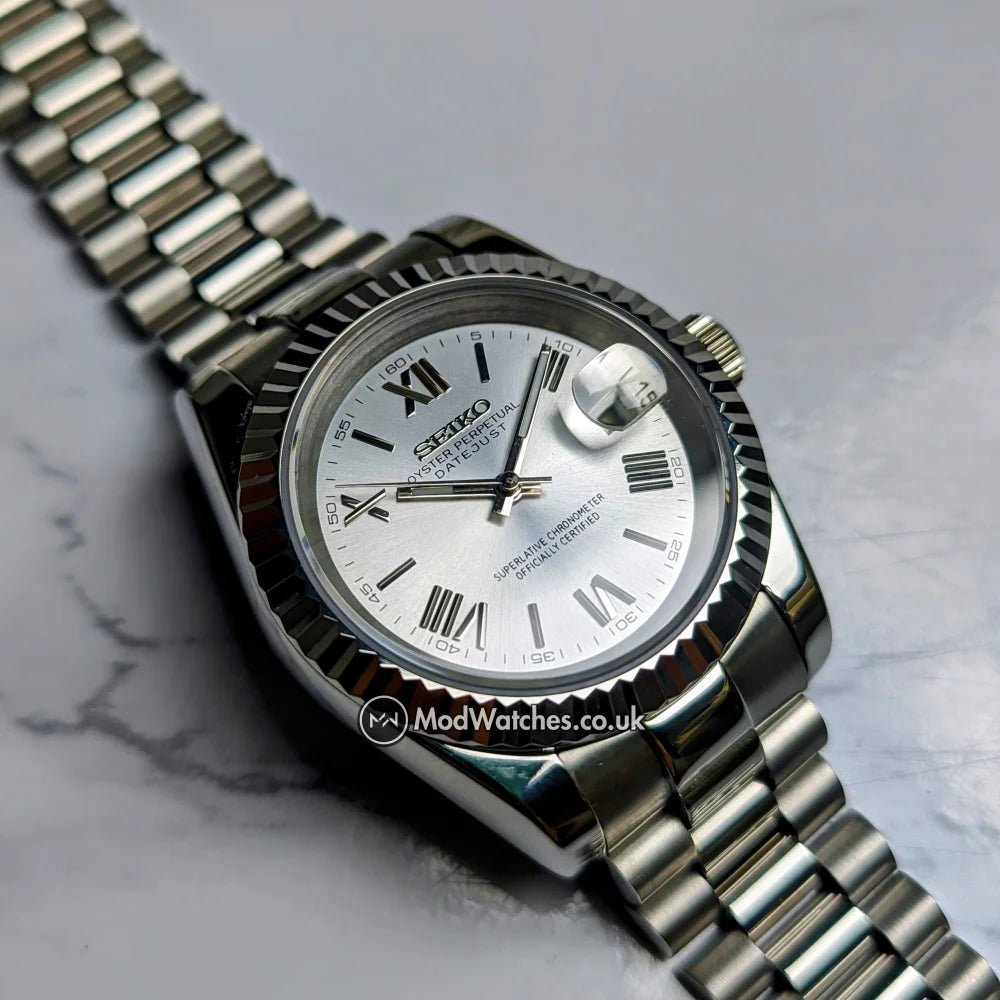 Silver Roman Numeral Datejust NH35 Build