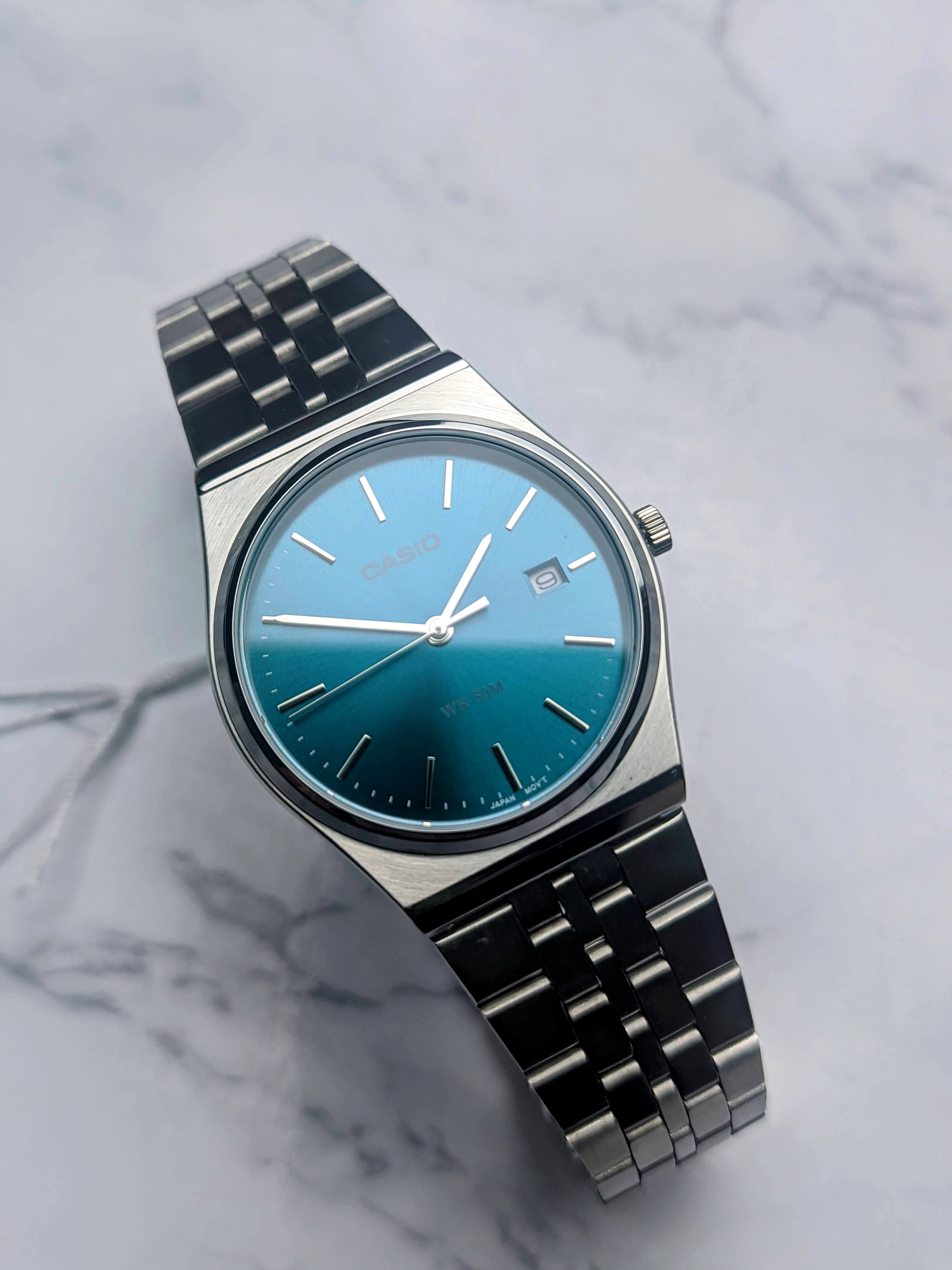 Petrol Blue Rare Casio MTP Range Classic Watch