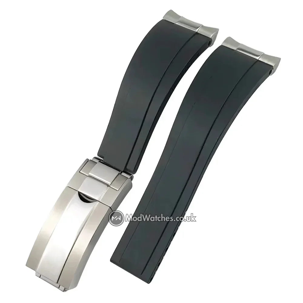 Premium Oyster Flex Rubber Strap Black