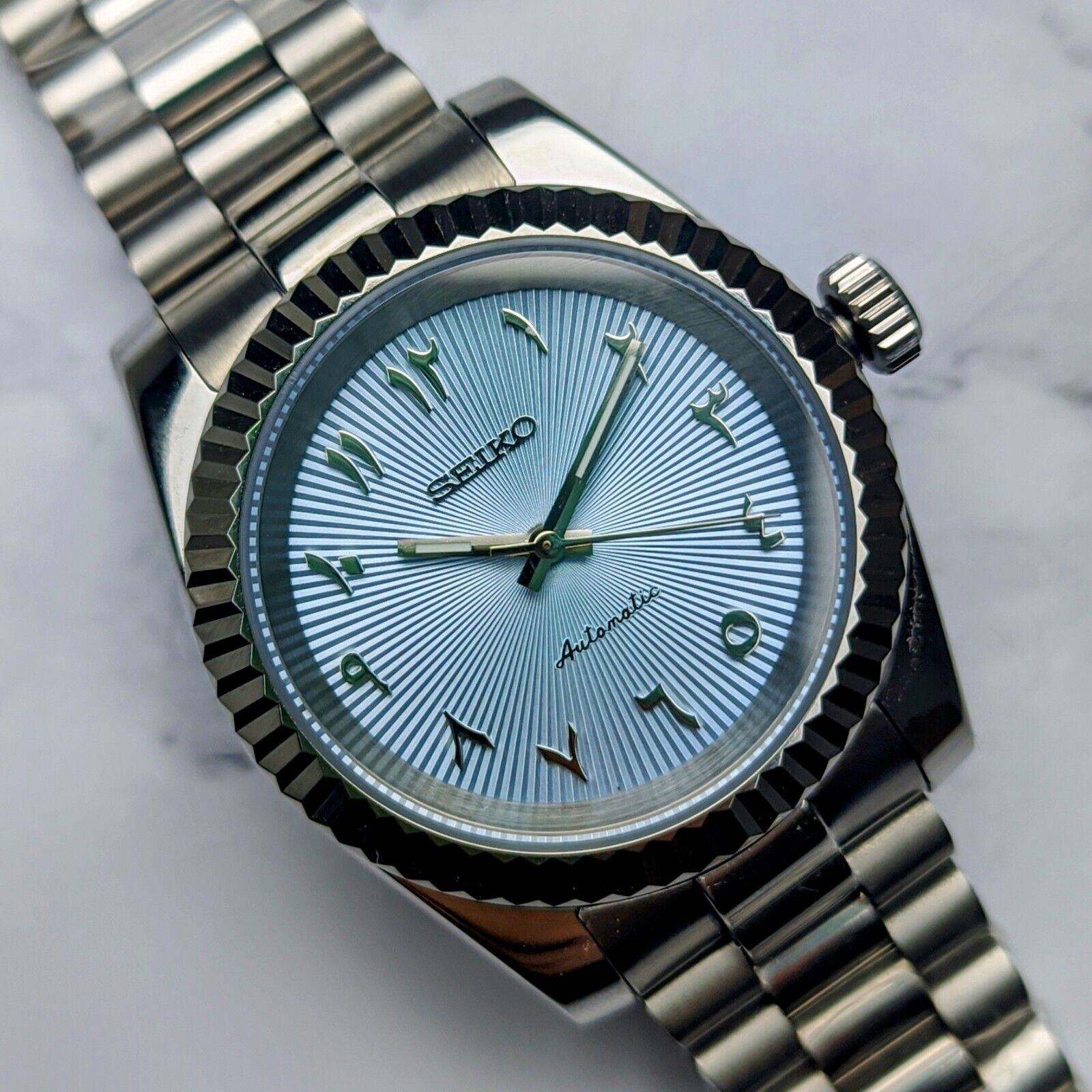 Tiffany Blue Arabic Dial Datejust NH35 Build